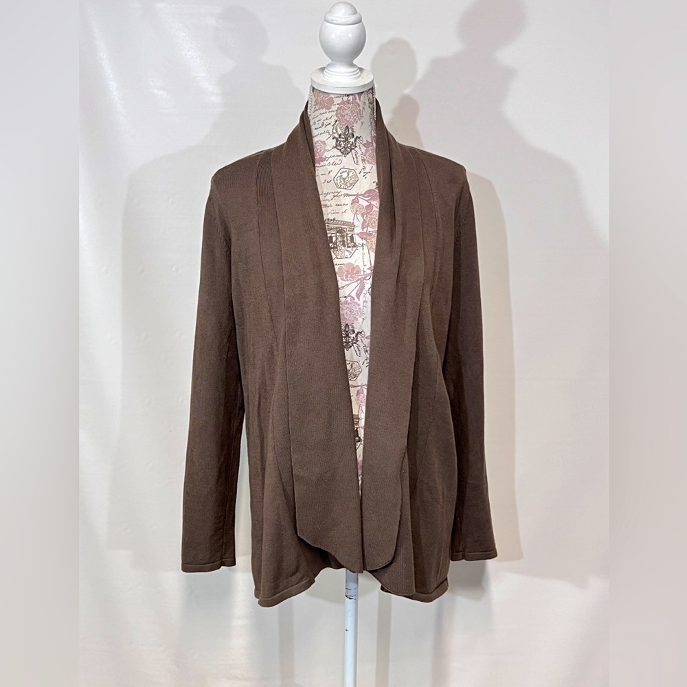 CYRUS  Brown waterfall collar Cardigan Sweater size M
